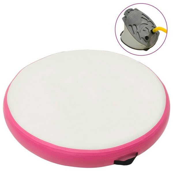 Berkfield Inflatable Gymnastic Mat with Pump 100x100x20 cm PVC Pink