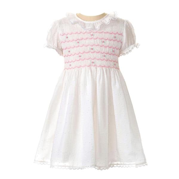 Rachel Riley Swiss Dot Smocked Dress