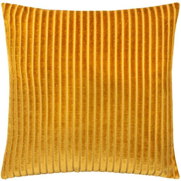 Paoletti Savoy Velvet Stripe Cushion Cover - Gold - 