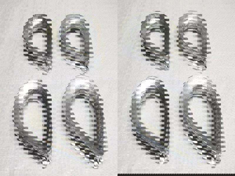 X4 22MM Galvanised Thimbles To BS464 - Lifting Heavy Duty Galv 7/8 Inch