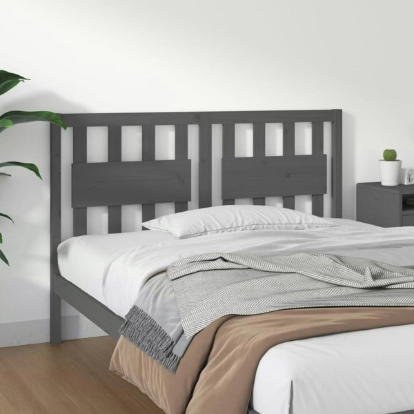 Berkfield Bed Headboard Grey 125.5x4x100 cm Solid Wood Pine