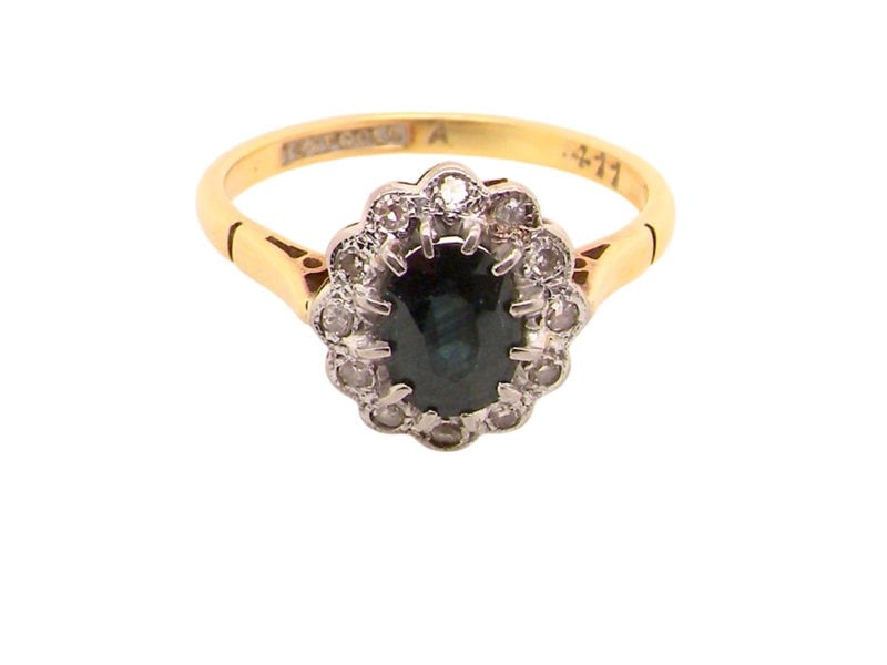 Vintage Tom A traditional Sapphire and Diamond Cluster Ring