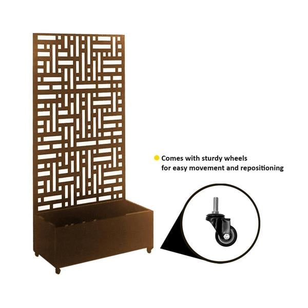 Nicoman Metal Indoor/Outdoor Privacy Screen with Plant Pot - 90cm x 180cm