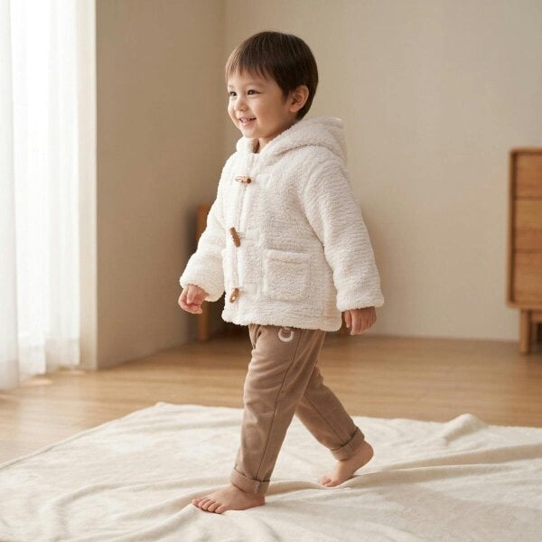 Mini Cuddles Hodded Jacket (White)