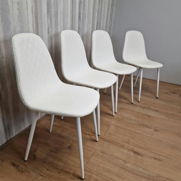 Kosy Koala Dining Chairs Set of 4 White Leather Kitchen Chairs