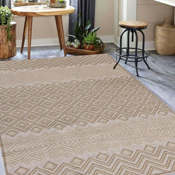 Beige Jute-Look Washable Rugs | Stylish & Easy-Clean