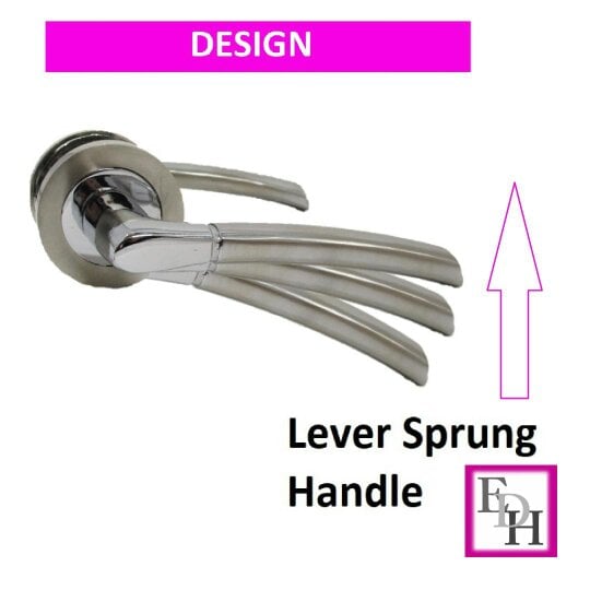 EDH Door Hardware Epsom Door Handle Internal Chrome & Satin Duo Door Handles- 6 sets