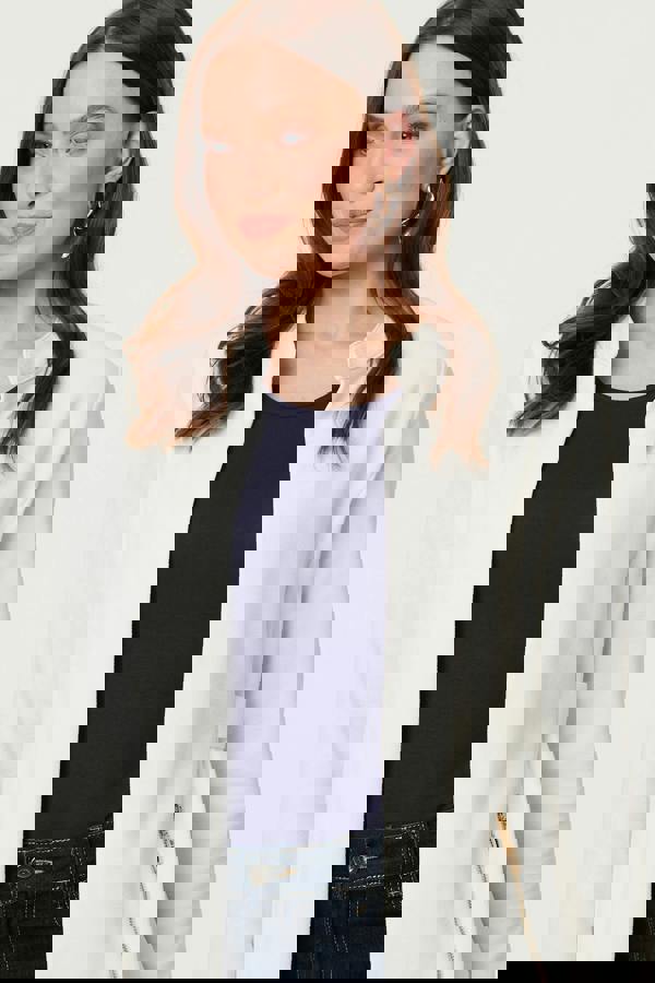 White | Open Front Longline Coatigan
