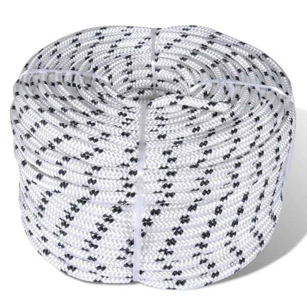 Berkfield Braided Boat Rope Polyester 10 mm 250 m White