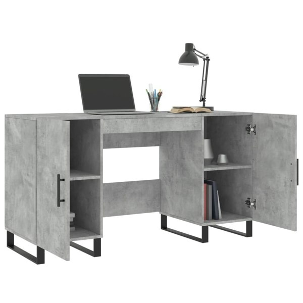 Berkfield Desk Concrete Grey 140x50x75 cm Engineered Wood