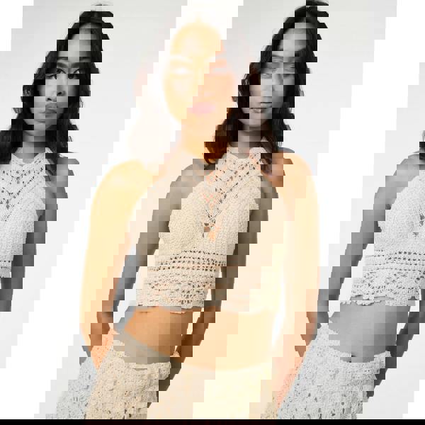 Pink Vanilla Tie Back Crochet Top