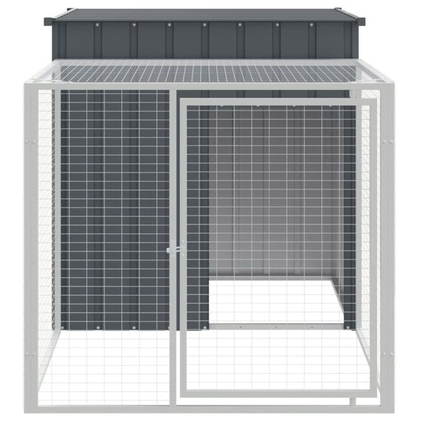 Berkfield Chicken Cage with Run Anthracite 110x201x110 cm Galvanised Steel