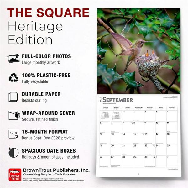 Hummingbirds Calendar 2027, Wall Calendars, Month To View, Animals, Gift