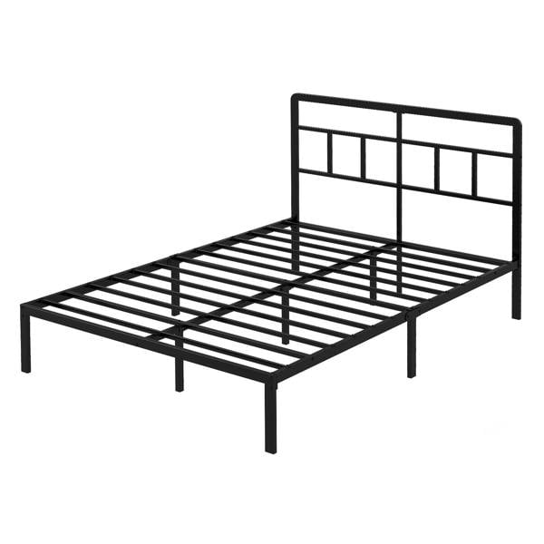 Levede Double Small Double Bed Frame Metal Platform with Headboard Heavy Duty
