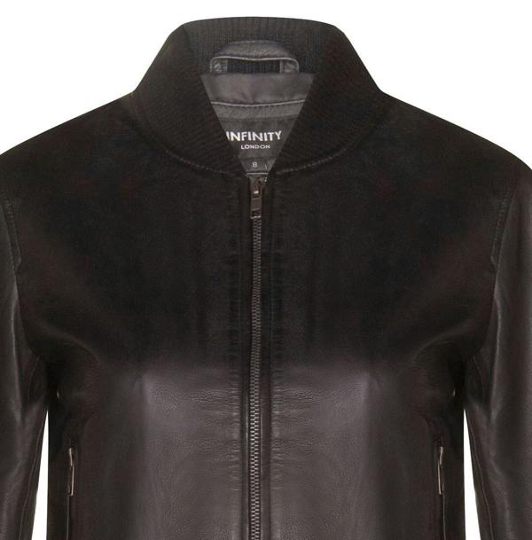 Womens Classic MA-1 Leather Bomber Jacket-Newcastle - Upperclass Fashions 