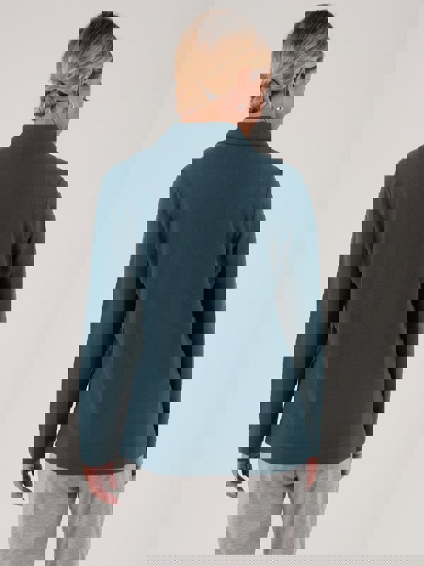 PennyPlain Button Collar Top  - Peacock