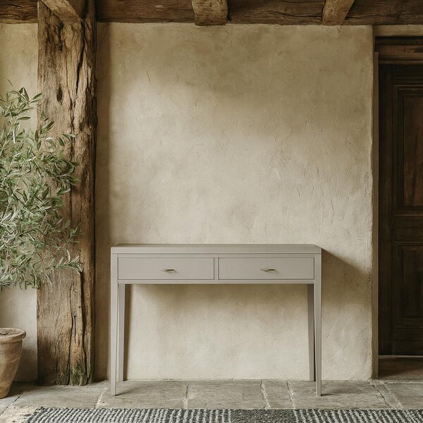Wyld Haus Valencia Mist Grey Wood Grain 2 Drawer Desk