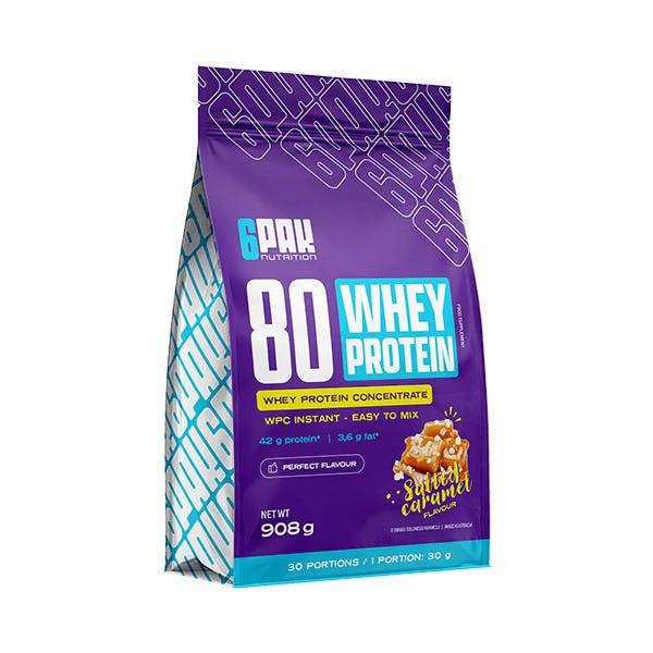 6PAK  80 Whey Protein, Salted Caramel - 908g