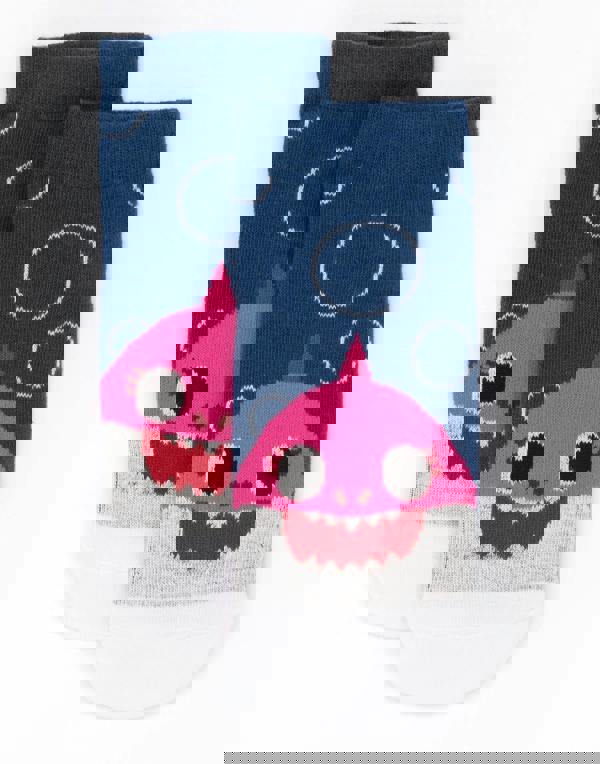 Baby Shark Unisex Kids Multicoloured Multi-Character Calf Socks Set of 5