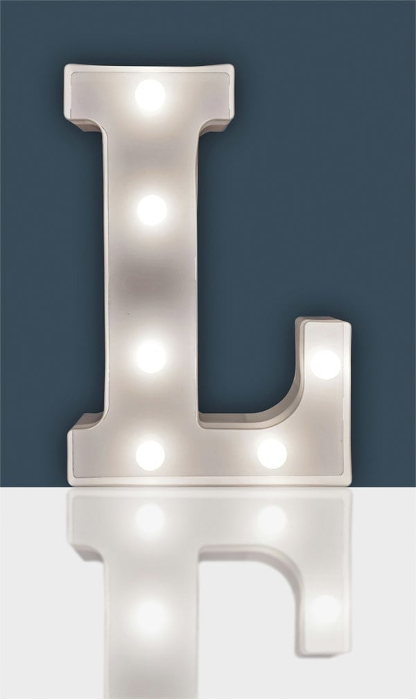 St Helens Battery Operated 3D LED Letter L Light