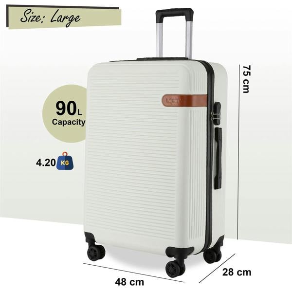 Infinity Luggage Hard Shell Classic Dual 4 Wheel Luggage Suitcase Set