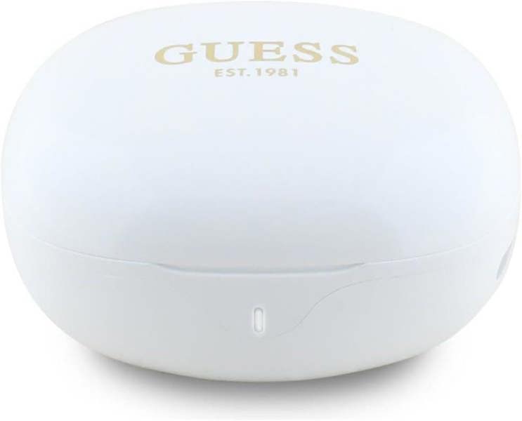 Guess Glossy Classic Logo TWS Wireless Earphones White - GUTWST7FCEEH