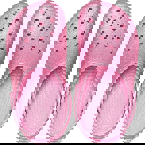 Crocs Classic Glitter Thermoplastic Pink Tweed Glitter Loafers
