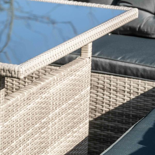 The Garden Marketplace Norfolk Rattan Weave Luxury Garden 10 seater Corner Set Complete With Cushions