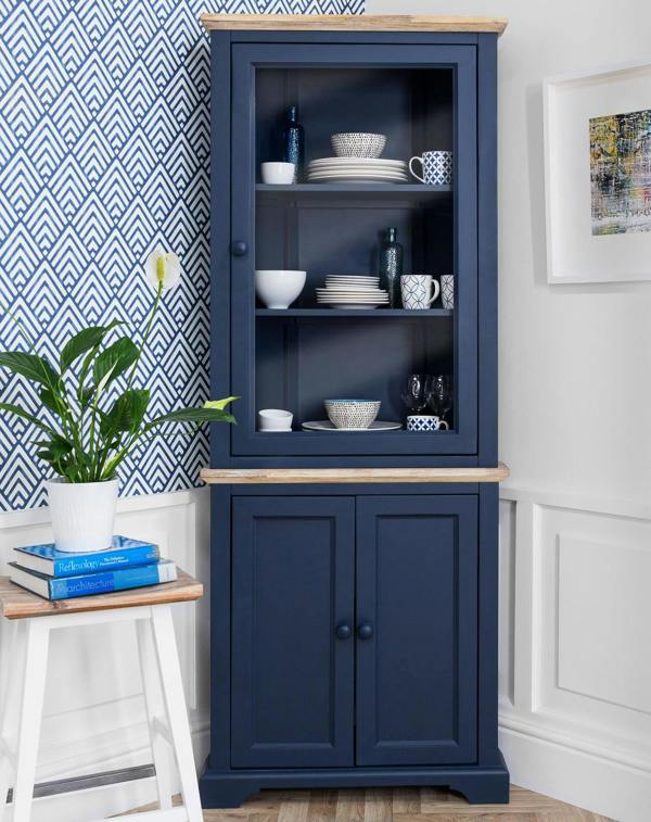Statement Furniture Florence Corner Display Cabinet, Glass Door Assembled Dresser