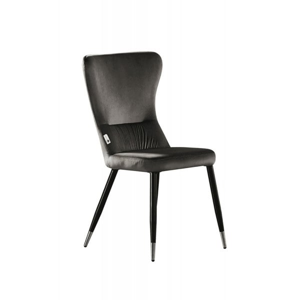 Life Interiors Single New York Modern Velvet Dining Chair - High Back Design with Black Metal Legs, Stylish & Comfortable Seating for Dining or Office