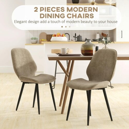 Wyld Haus Sumaba Velvet Light Brown Dining Chairs Set Of 2 With Metal Legs