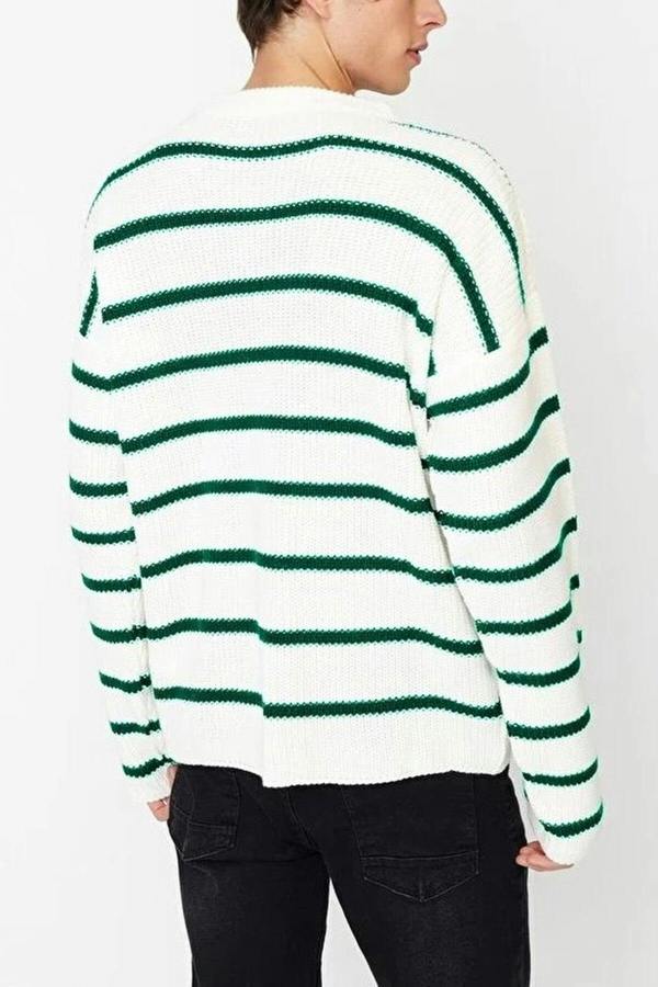WOVCOR Crew Neck Striped Men's Sweater