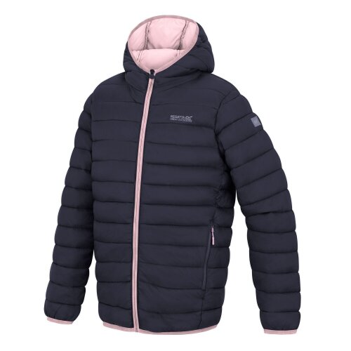 Regatta Kids Marizion Hooded Padded Jacket - Navy/Powder Lilac