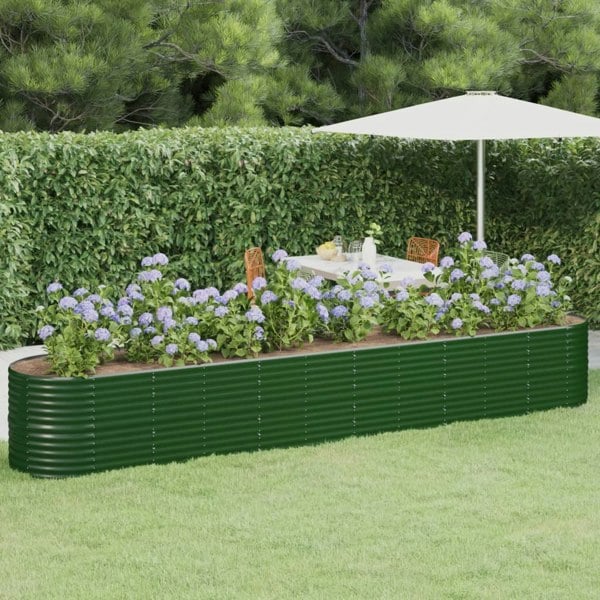 Berkfield Garden Raised Bed Powder-coated Steel 440x80x68 cm Green