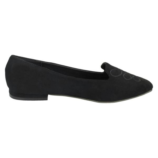 Spot On Ladies Spot On Looped Vamp Stitched Ballerinas