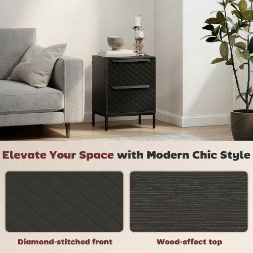 Wyld Haus Nomiba Metal Black 2 Fabric Drawer Storage Dresser
