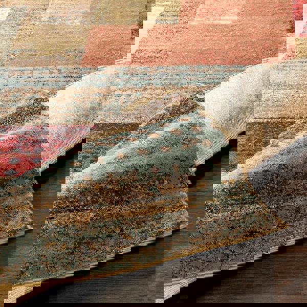 Livabliss Riley-Modern Red Brown Grey Graphic Rug