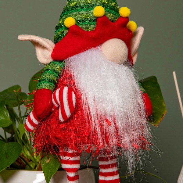 Samuel Alexander 46cm Battery Operated Light up Standing Christmas Elf Gonk with Warm White LEDs