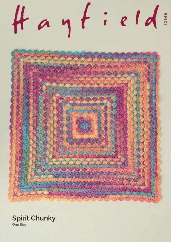 Hayfield Spirit Chunky Crochet Pattern 10868, Blankets One Size