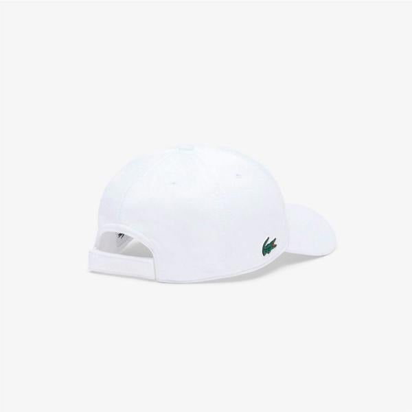 Lacoste Unisex Adult Tech Logo Cotton Twill Baseball Cap - White - 