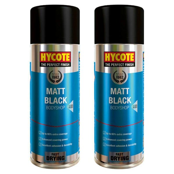 Hycote 2X Hycote Bodyshop Matt Black Spray Paint 400ml