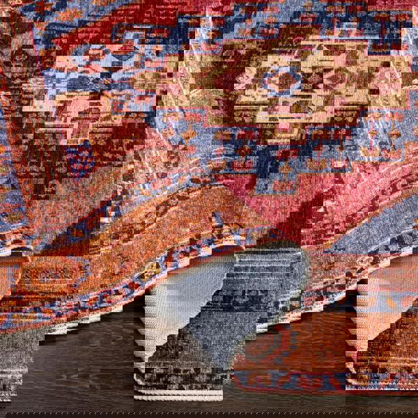 Livabliss Amelie-Washable Orange Pink Traditional Vintage Boho Rug