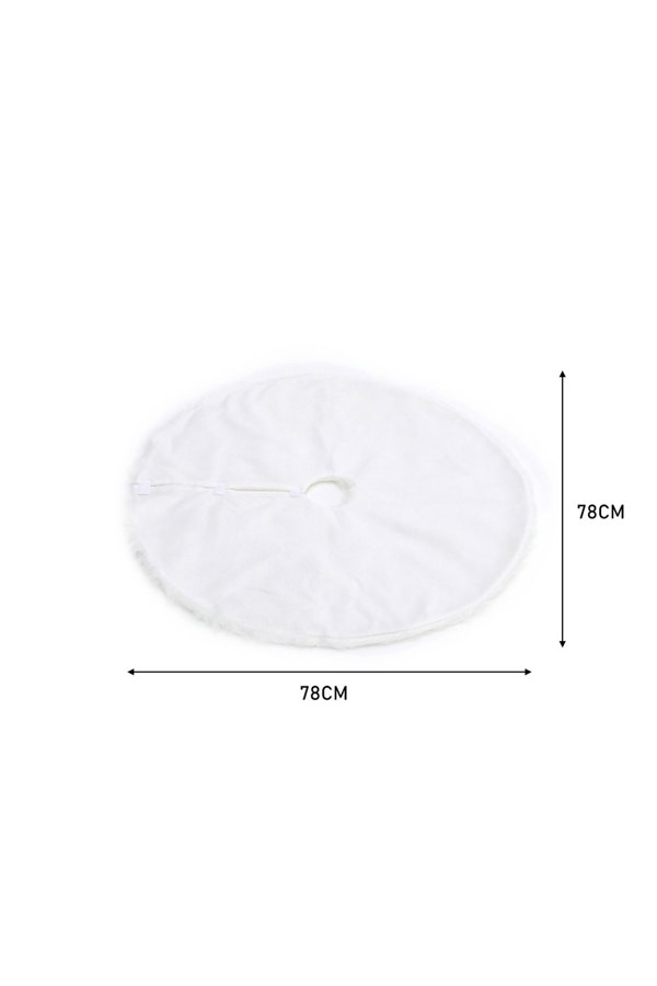 Living and Home 78cm White Christmas Tree Skirt Long Fur Xmas Tree Base Cover  for Christmas Home, Party