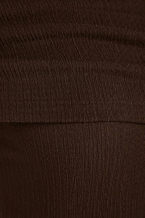 WOVCOR Asymmetrical Collar Fitted Snap Button Knitted Bodysuit
