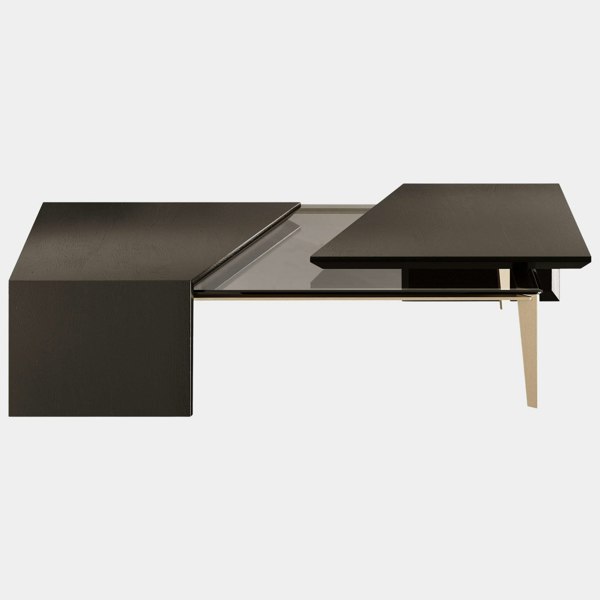 The Private Label Pawson Centre Table: Smoked Glass & Brass 