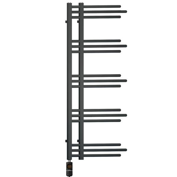 MYHOMEWARE Black 500 x 1200mm Electric Bathroom Designer Towel Rail Radiator Heater - Thermostatic AF Pre-Filled Model Sydney