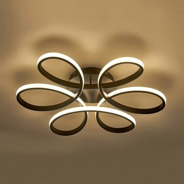 Black Frame Modern Dimmable/White LED Chandelier Ceiling Light Ceiling Light Fixtures Living and Home