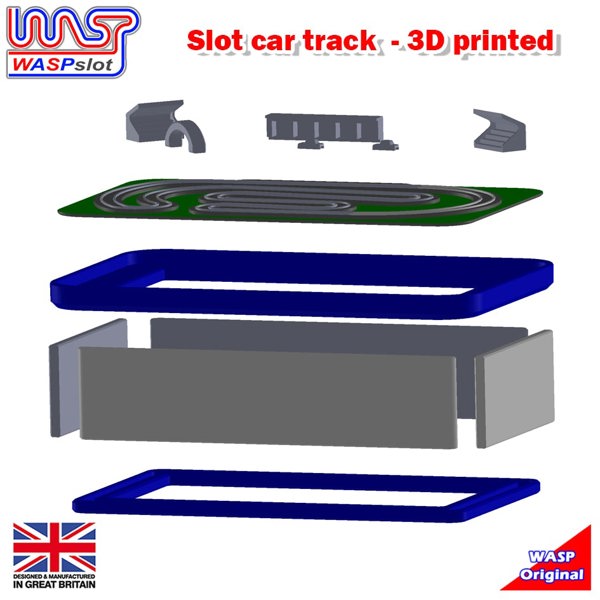 MCSlots Slot Car Trackside Scenery Slot Car Track Silver 1:32 Scale Wasp