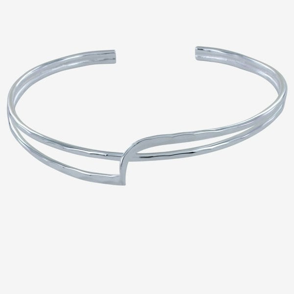 Sterling Silver Ribbon Cuff Bracelet - Reeves & Reeves