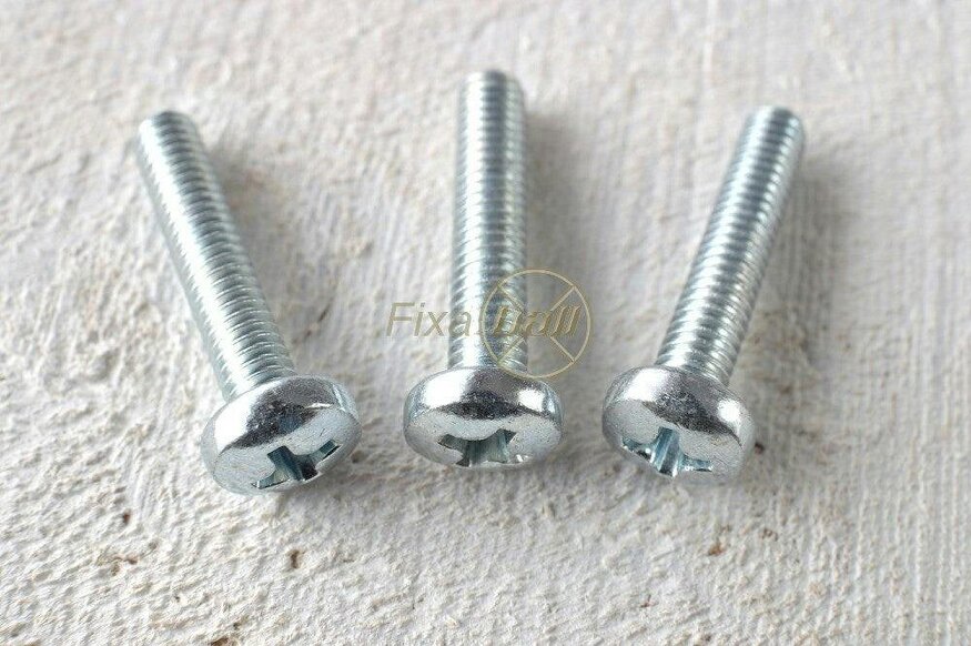 Fixaball M3 Machine Screws Pozi Pan BZP Zinc DIN 7985
